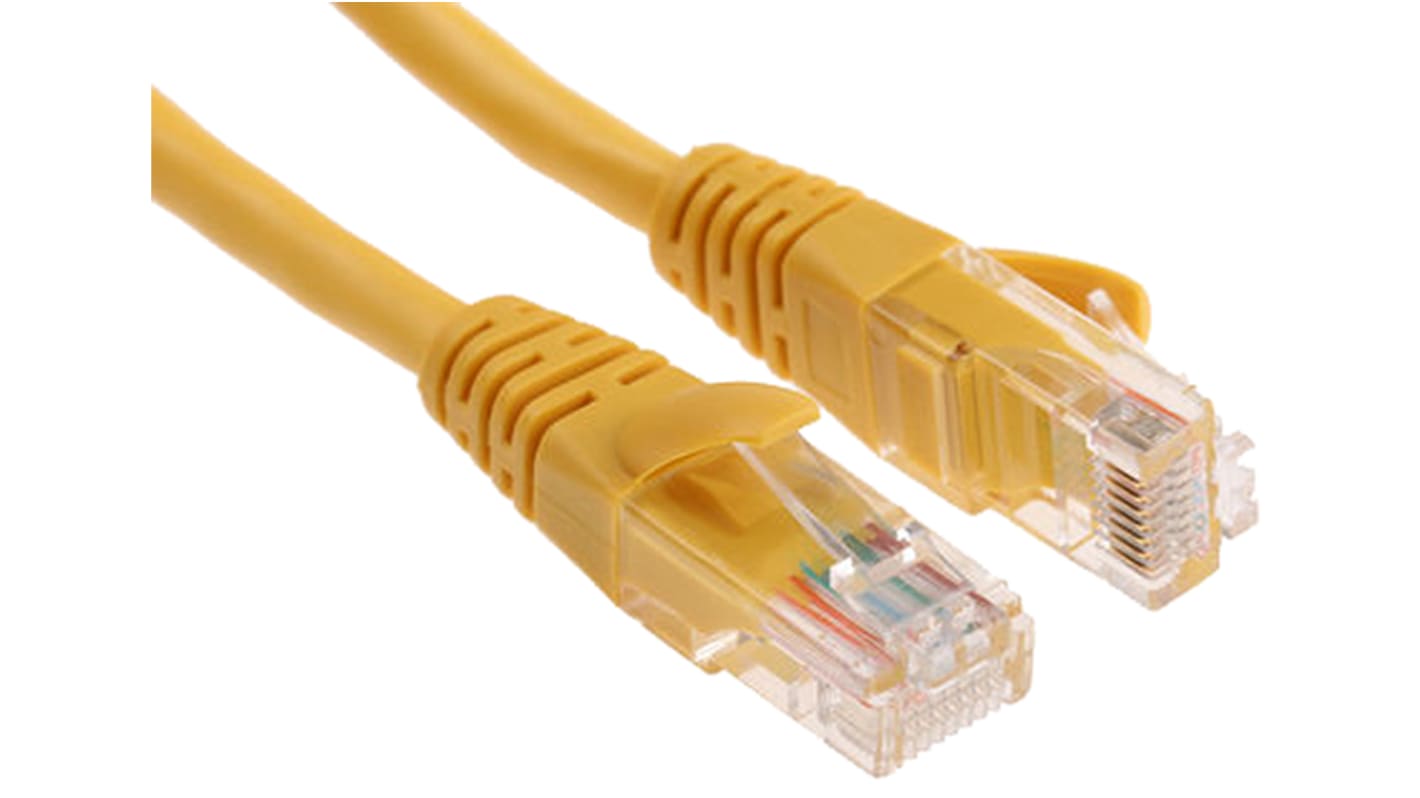 Cable Ethernet Cat5e U/UTP Decelect de color Amarillo, long. 0.5m, funda de PVC