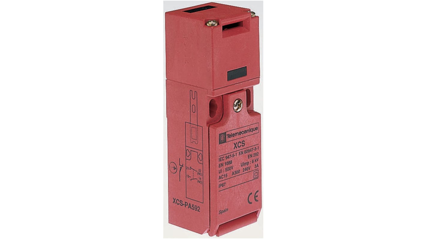 Telemecanique Sensors XCSPA Safety Interlock Switch, 1NC/1NO, Keyed, Glass Fibre Reinforced Nylon