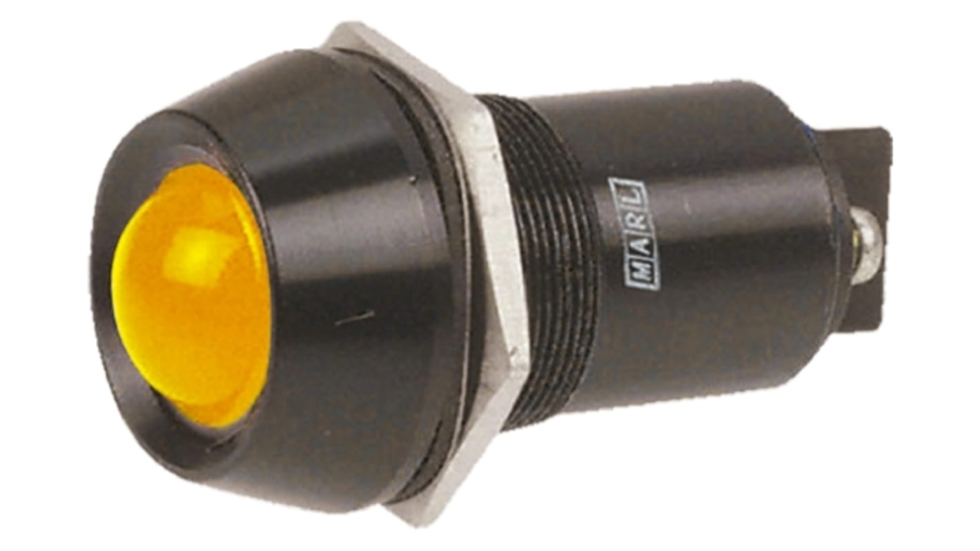 Marl Yellow Indicator, 24V dc, 25.4mm Mounting Hole Size
