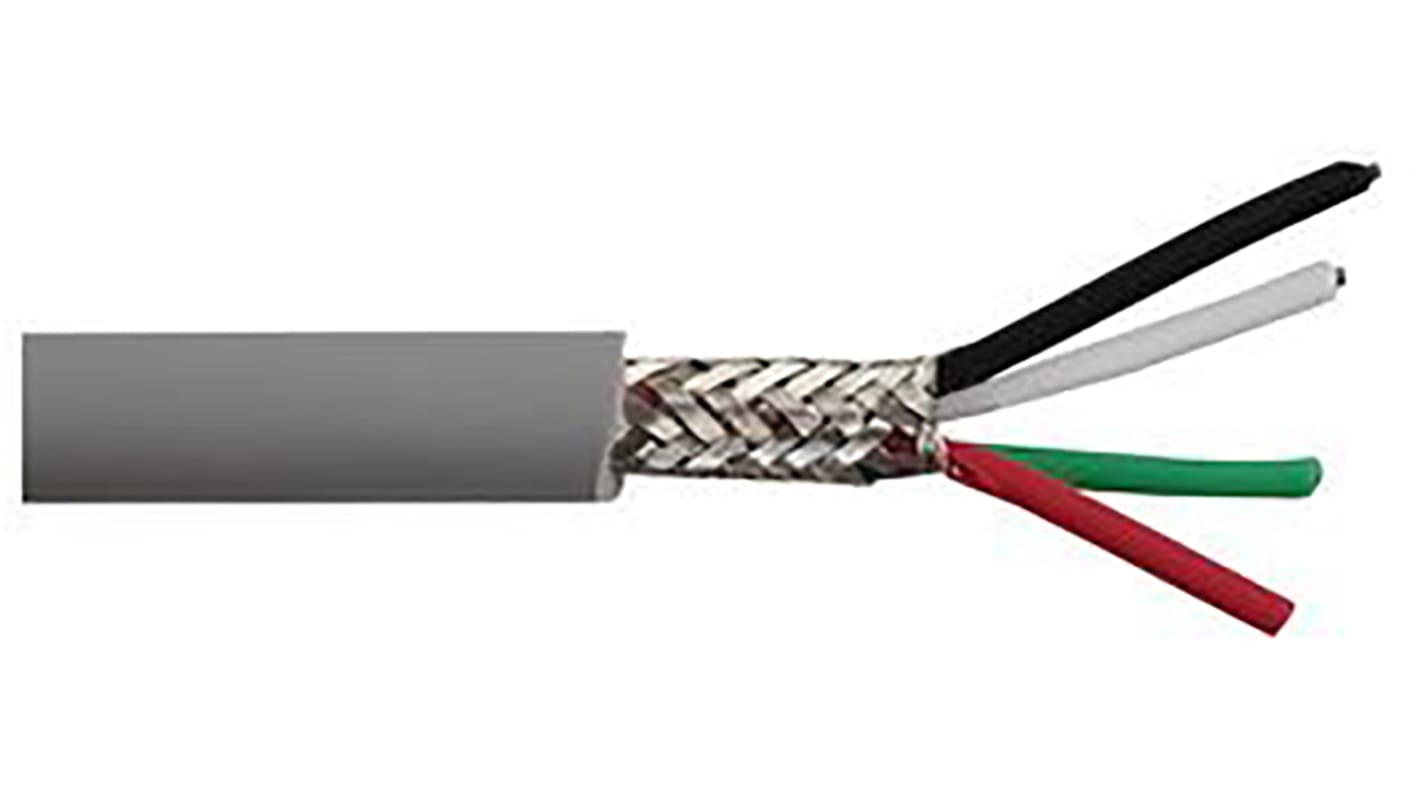 Cable de control apantallado Alpha Wire Alpha Essentials Communication & Control de 4 núcleos, 0,09 mm², Ø ext. 3.4mm,