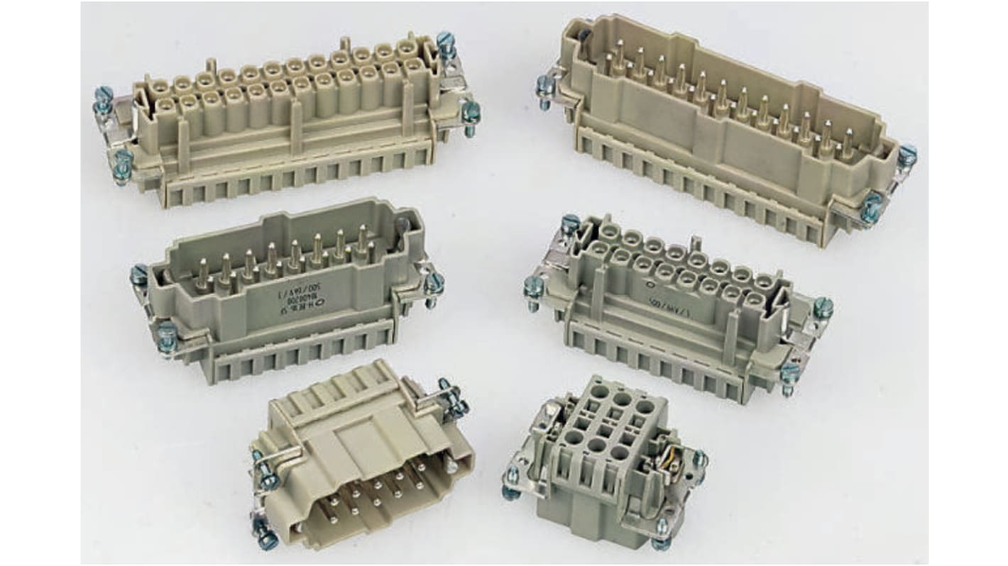 EPIC Heavy Duty Power Connector Insert, 16A, Male, H-BE Series, 24 Contacts