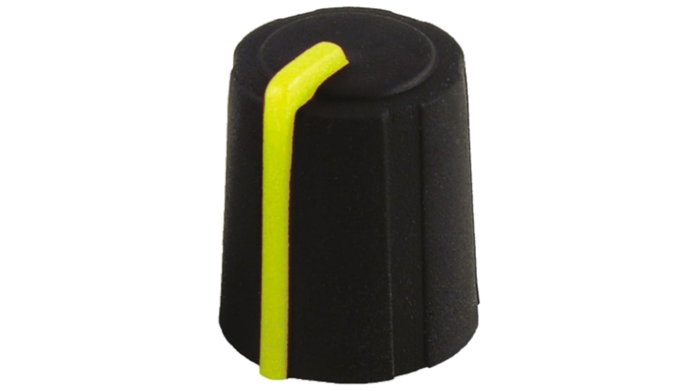 Sifam 11.5mm Black Potentiometer Knob for 6mm Shaft D Shaped, 3/03/DR110-006/237/239