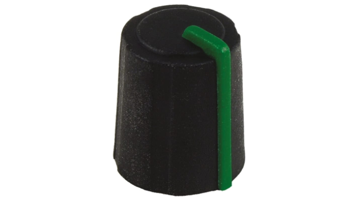 Sifam 11.5mm Black Potentiometer Knob for 6mm Shaft D Shaped, 3/03/DR110-006/237/232