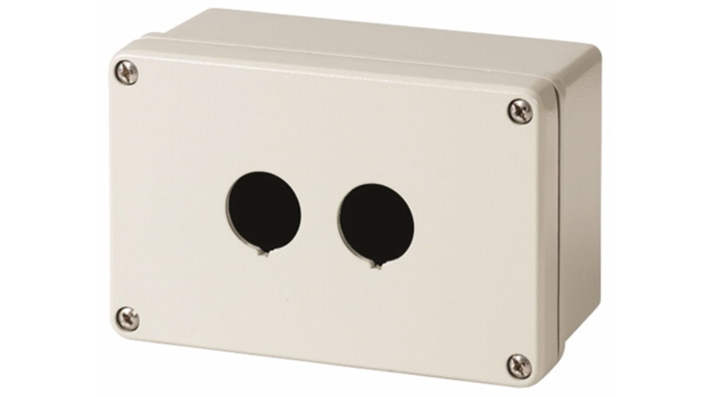 Eaton 双孔按钮盒, Φ22mm孔径, RAL7032铝外壳, IP69K, RMQ Titan系列