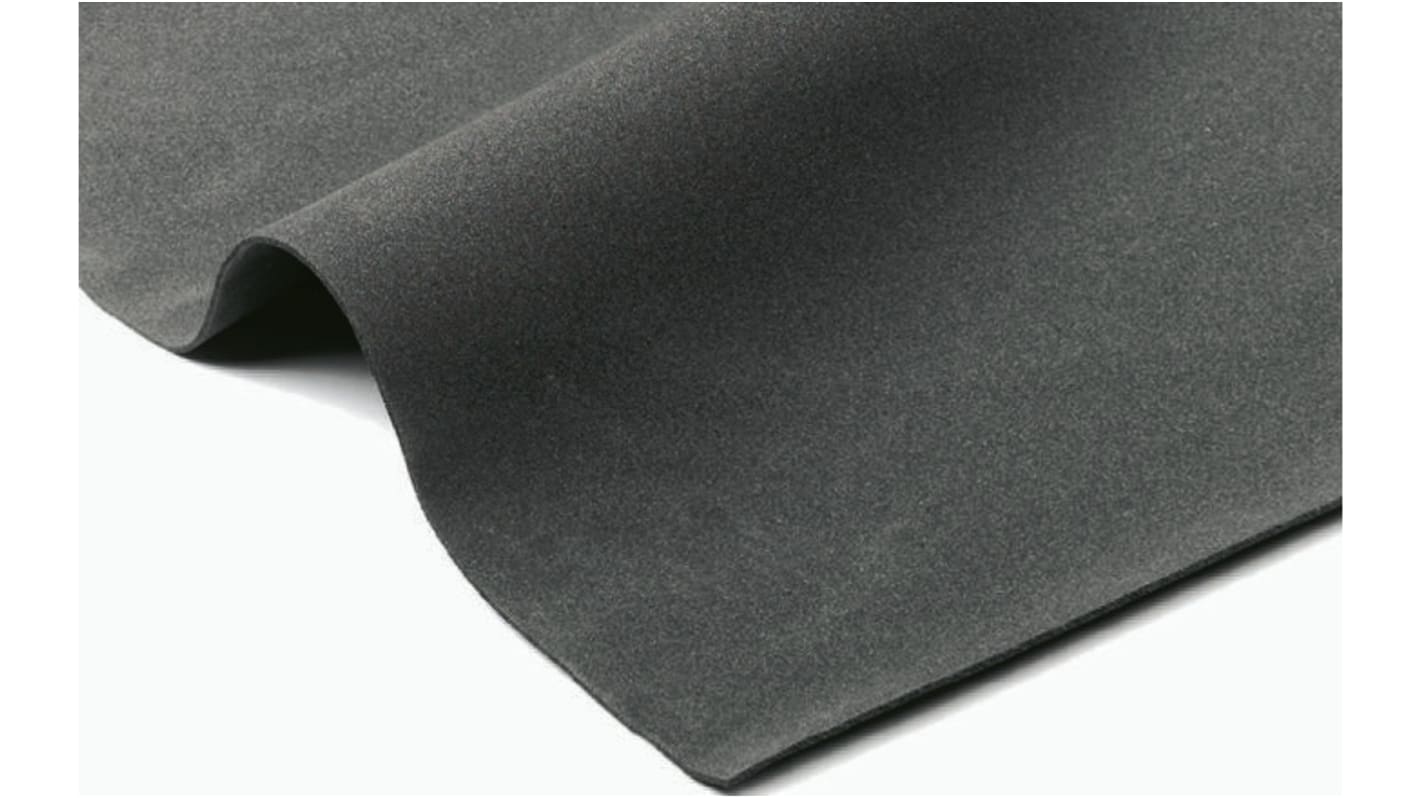 RS PRO Black Neoprene Sponge Rubber Sheet, 1m x 2m x 16mm