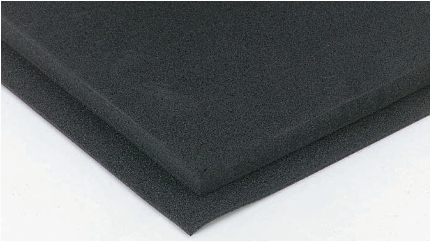RS PRO Black Polyethylene Rubber Sheet, 1m x 2m x 6mm