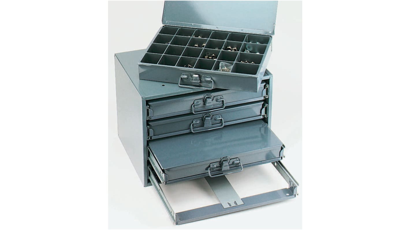 Contenitore modulare Durham in Acciaio, 32 scomparti, 76mm x 457mm x 304mm
