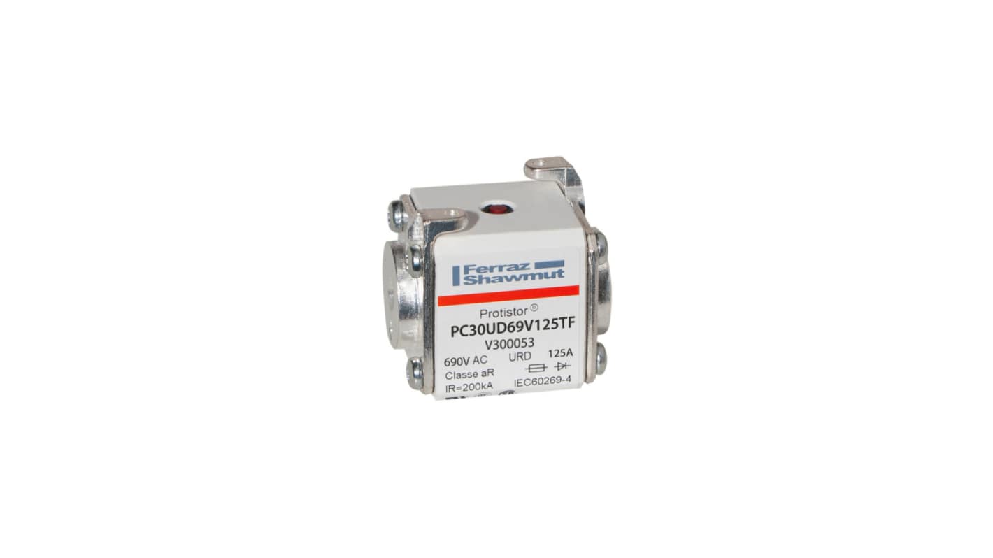 Mersen 125A size 30 FF Square Body Fuse, aR, 700V