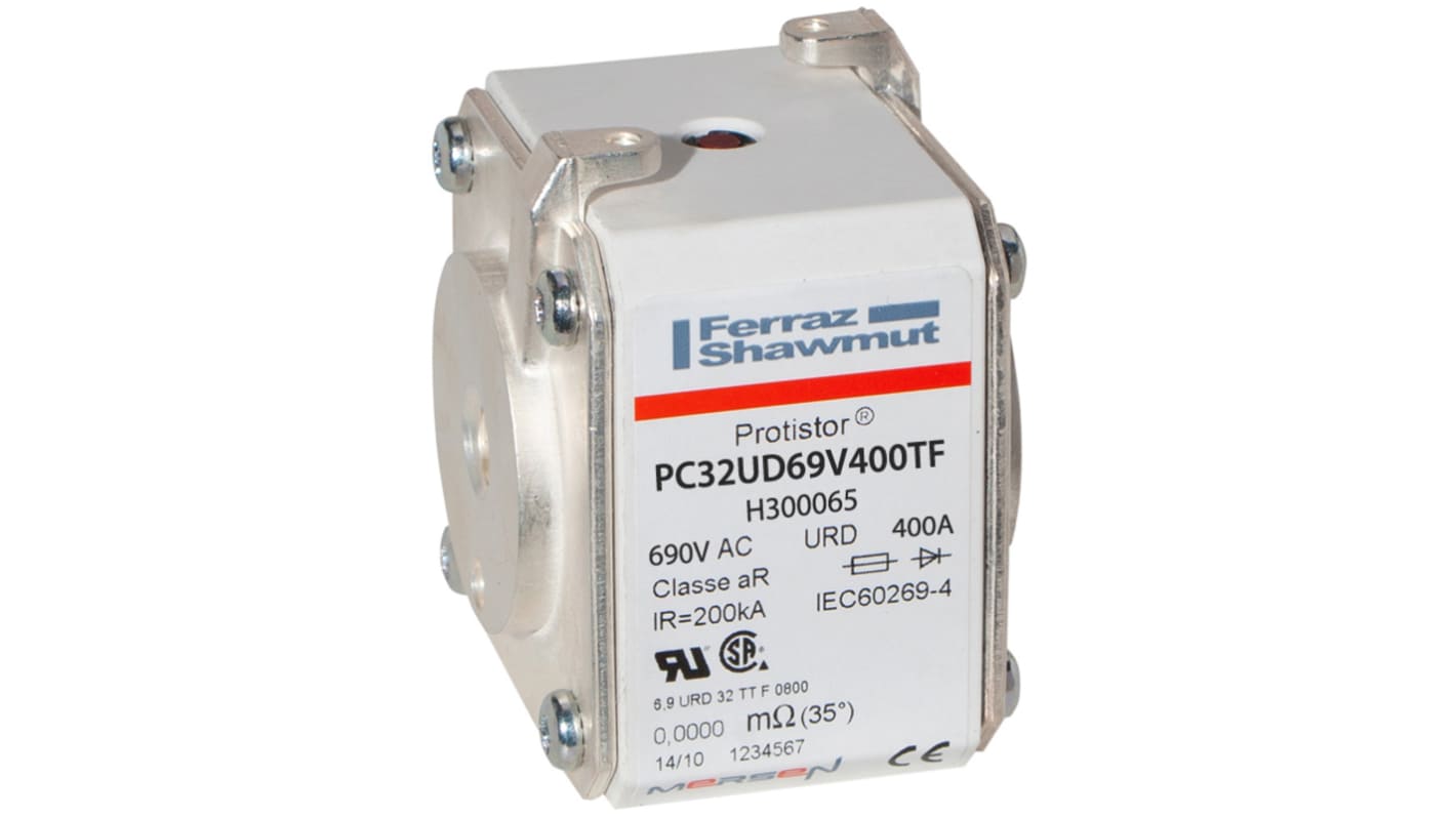 Mersen 400A size 32 FF Square Body Fuse, aR, 700V