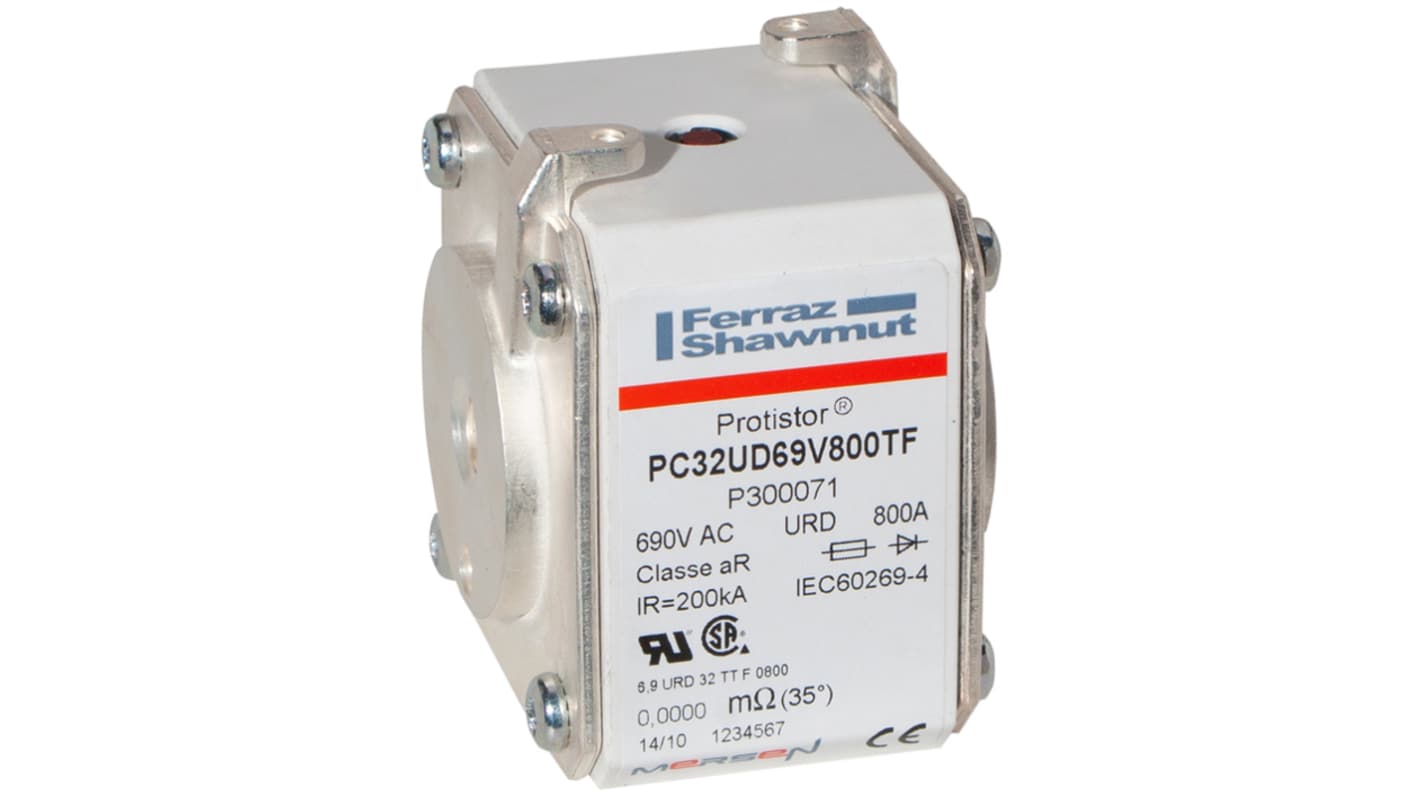 Mersen 800A size 32 FF Square Body Fuse, aR, 700V
