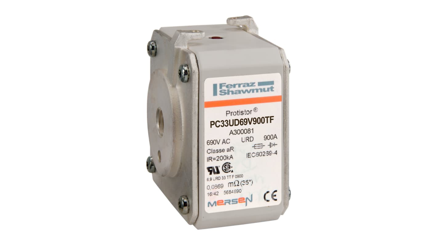 Mersen 900A size 33 FF Square Body Fuse, aR, 700V