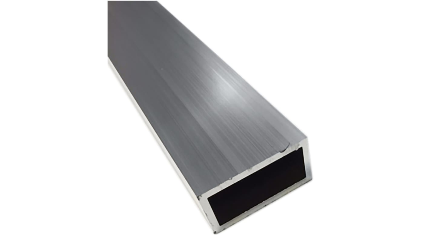 Rectangular Aluminium Metal Tube, 1 3/4in ID, 1m L, 2in W, 1in H, 10SWG Thickness