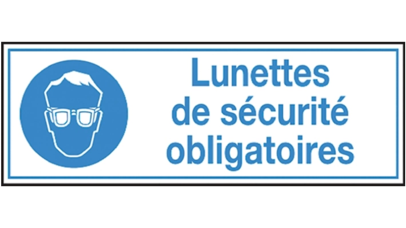 Brady PET Mandatory Eye Protection Sign With French Text