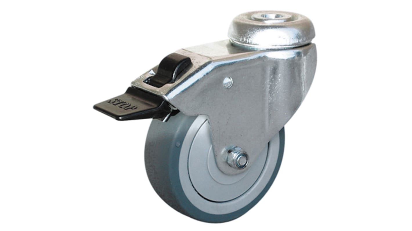 Ruedas giratorias con vástago, 50kg, neumático de Caucho