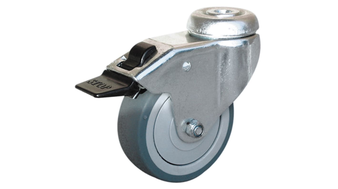 Guitel Hervieu Braked Swivel Castor Wheel, 70kg Capacity, 100mm Wheel