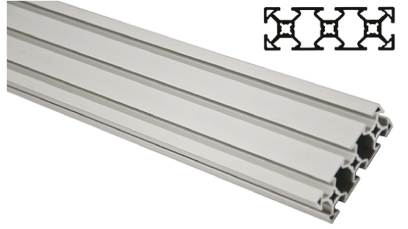 FlexLink Silver Aluminium Profile Strut, 22 x 66 mm, 5.6mm Groove, 2000mm Length, Series XD