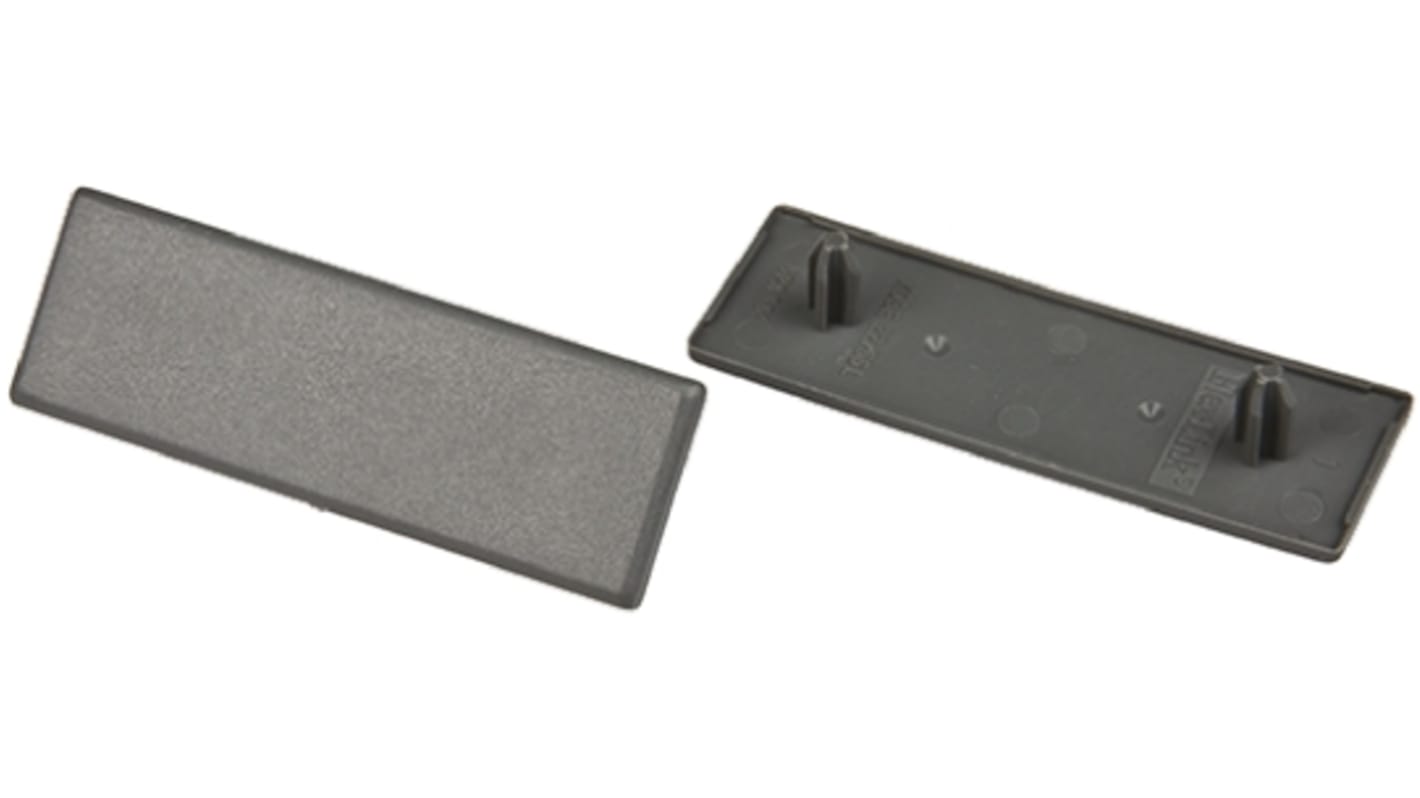 FlexLink Grey Rectangular End Cap, 22 mm, 66 mm Strut Profile, 5.5mm Groove