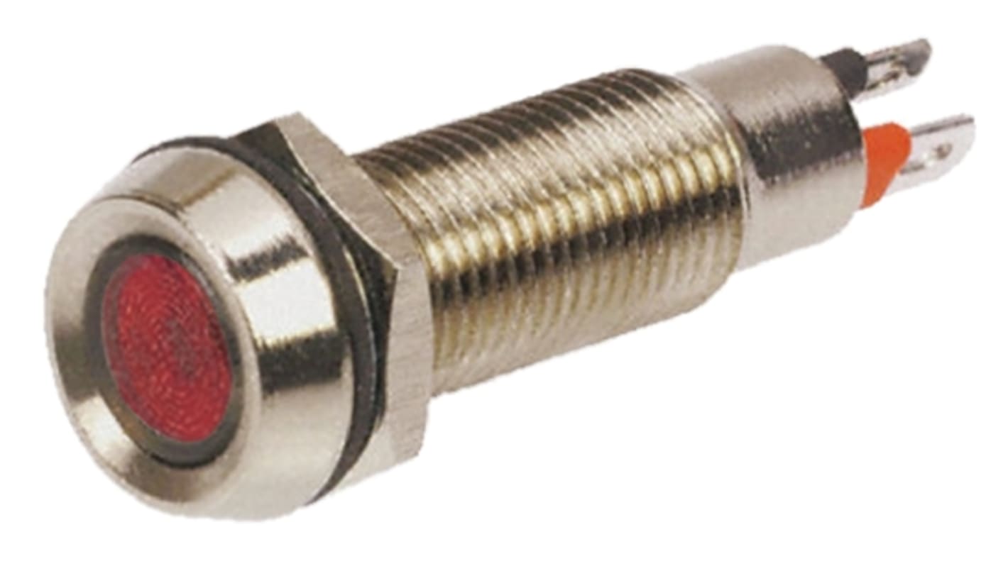 Indicatore da pannello Marl Rosso  a LED, 12V cc, IP67, Ad incasso, foro da 8.1mm