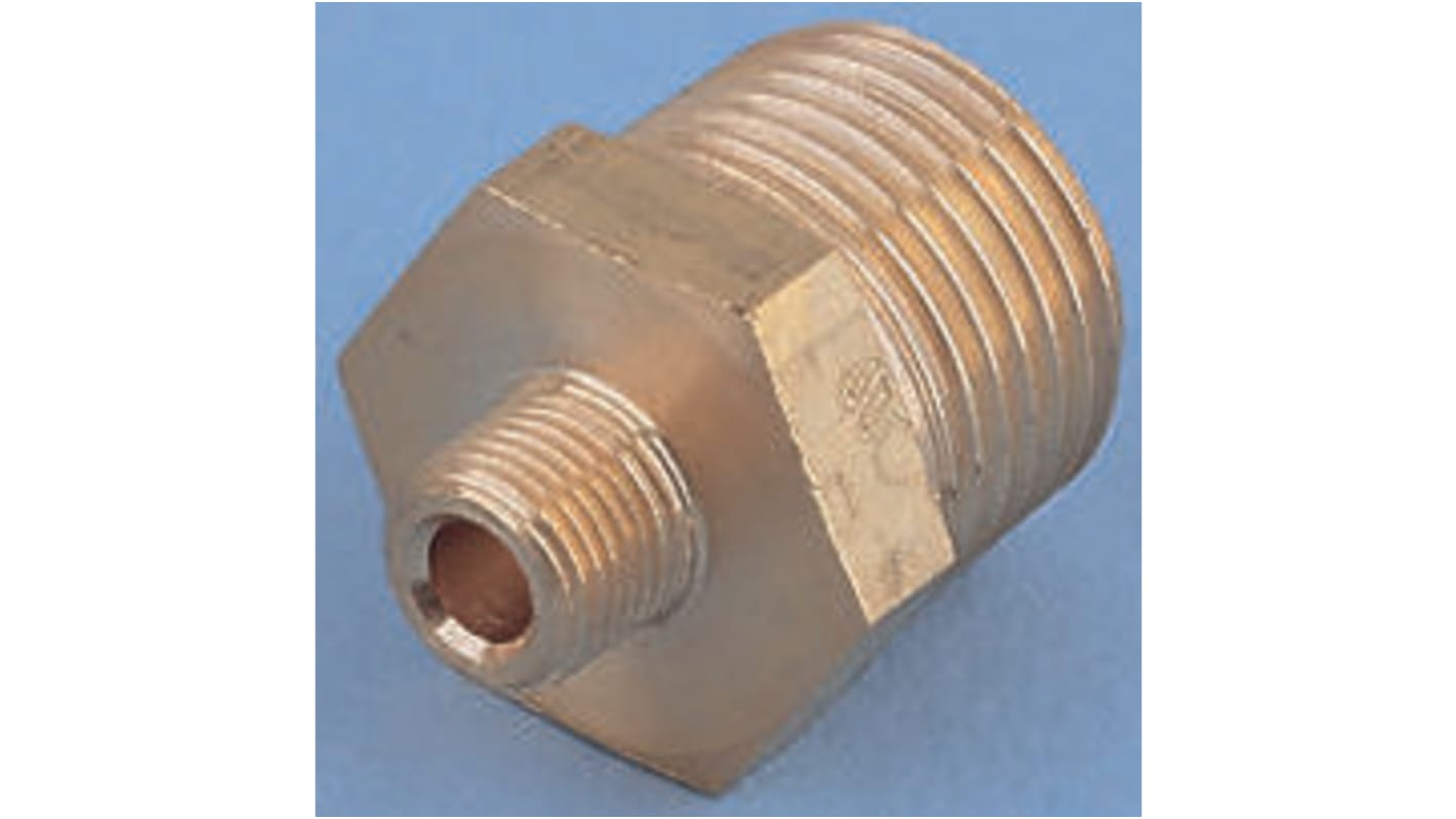 Legris Brass Pipe Fitting, Straight Threaded Adapter, Male R 3/4in to Male R 3/4in
