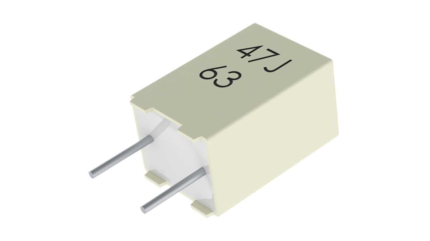 KEMET 聚酯薄膜电容, 2.2nF, 200 V ac, 400 V dc, 5mm线距, 直插安装, ±5%容差, R82系列