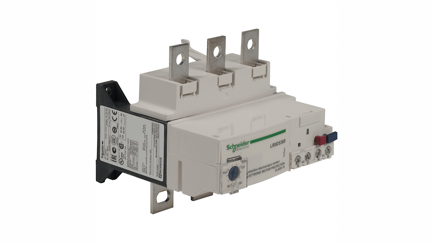 Schneider Electric LR9D Overload Relay 1NC/1NO, 90 → 150 A F.L.C, 105 A Contact Rating, 59 kW, 24 Vdc, 3P, TeSys