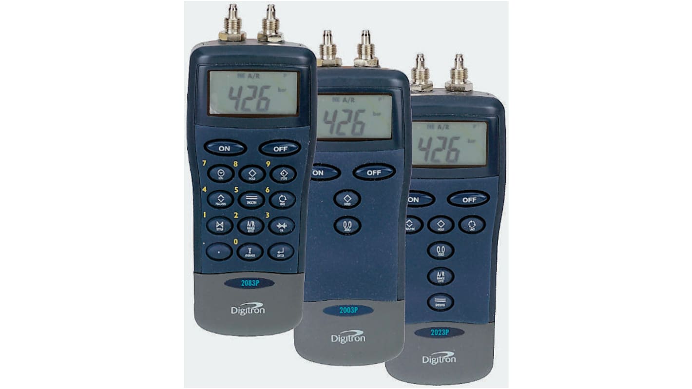 Digitron 2000P Differential Manometer ±0,15 % + 0,0105 bar + 1 Stelle, 0bar → 7bar, ISO-kalibriert