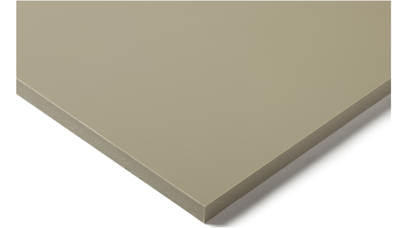 RS PRO PP Kunststoffplatte, Beige, 20mm x 500mm x 1000mm bis +80°C, Voll