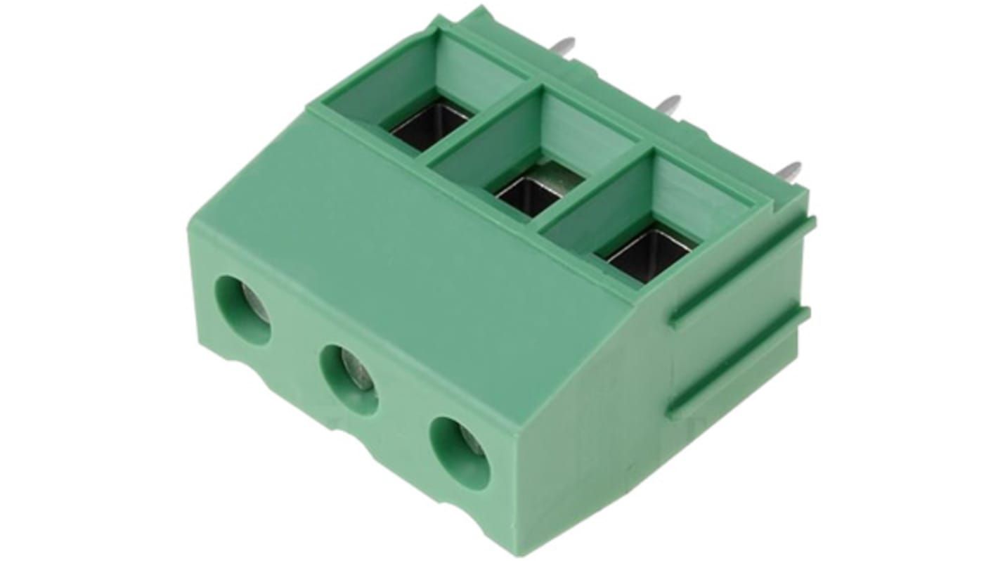 Phoenix Contact Non-Fused Terminal Block, 3-Way, 76A, 20 → 6 AWG Wire, Solder Termination