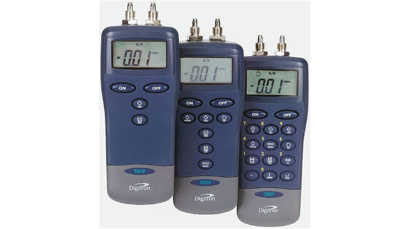 Digitron 2000P Differential Digital Pressure Meter With 2 Pressure Port/s, Max Pressure Measurement 130mbar
