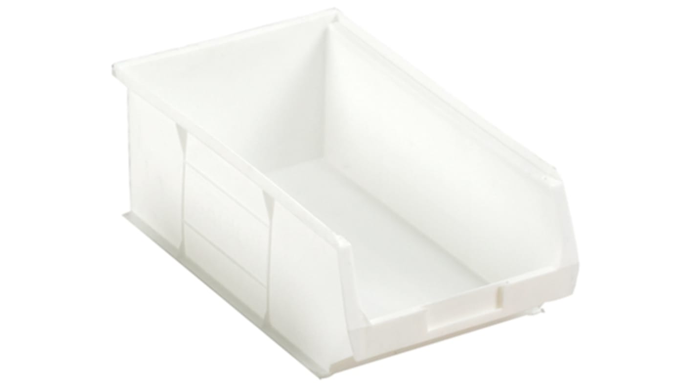RS PRO PP Storage Bin, 350mm x 205mm x 130mm, White