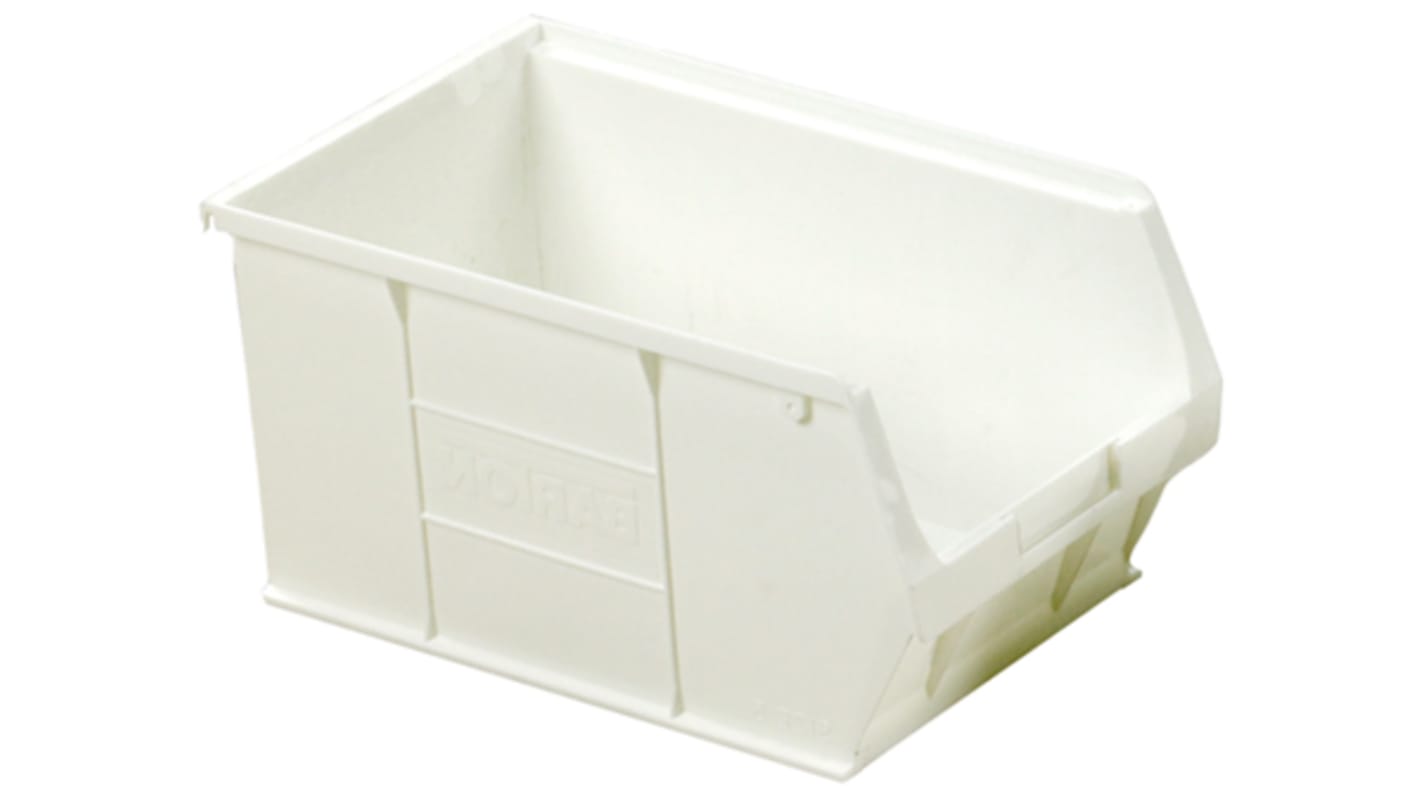 RS PRO PP Storage Bin, 350mm x 205mm x 181mm, White