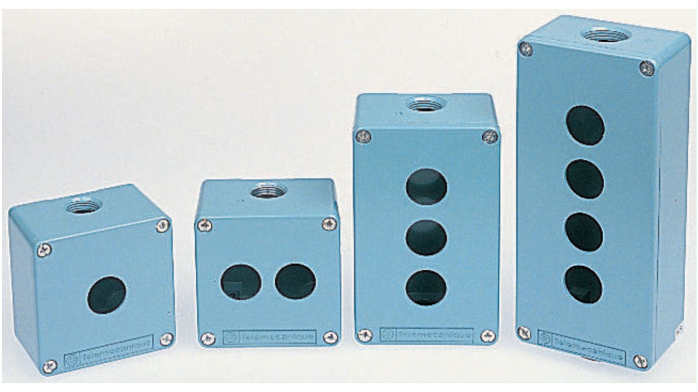 Schneider Electric Blue Metal Harmony XAP Push Button Enclosure - 2 Hole 22mm Diameter