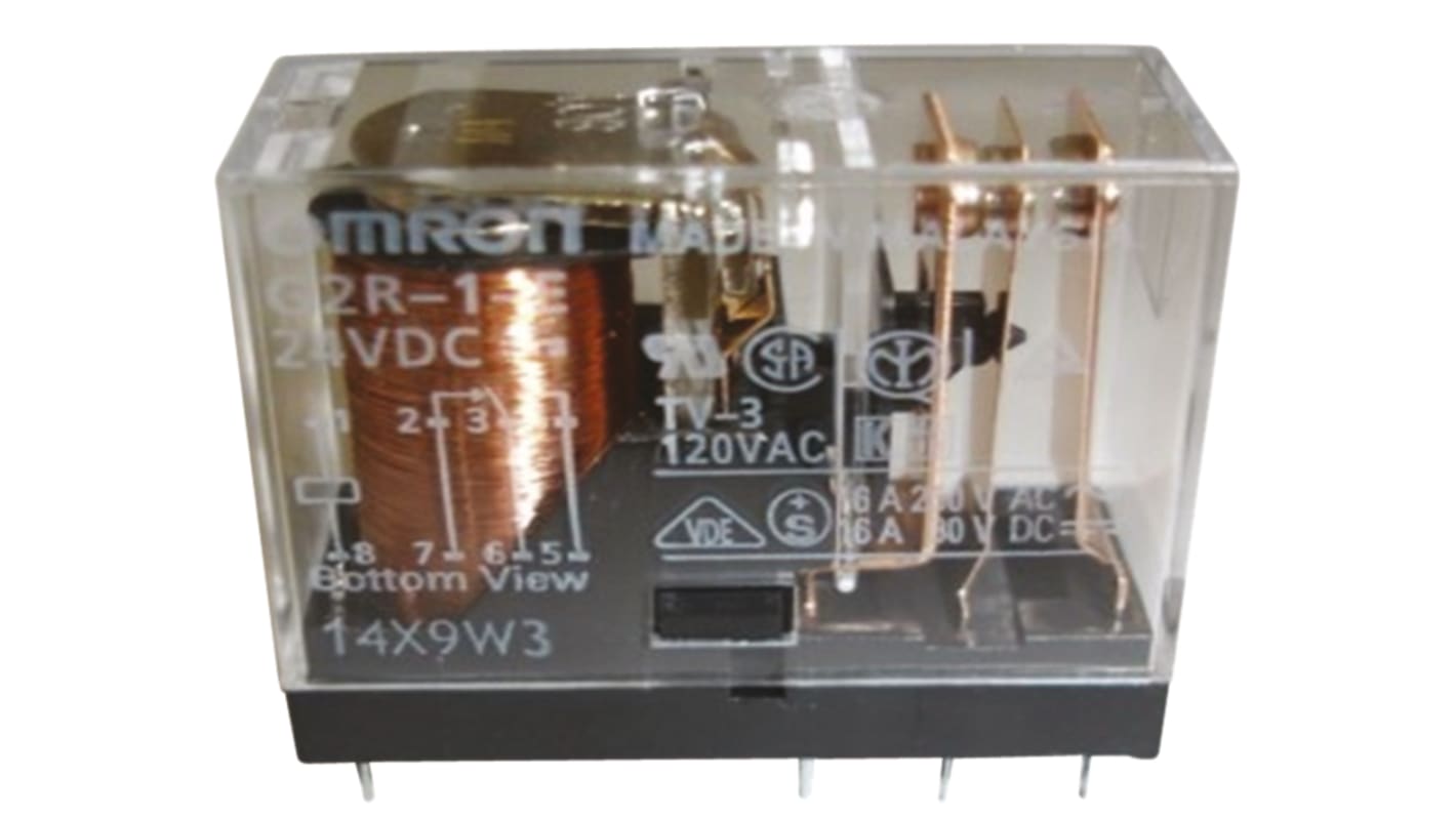 オムロン パワーリレー, 24V dc, 1c接点, 基板実装