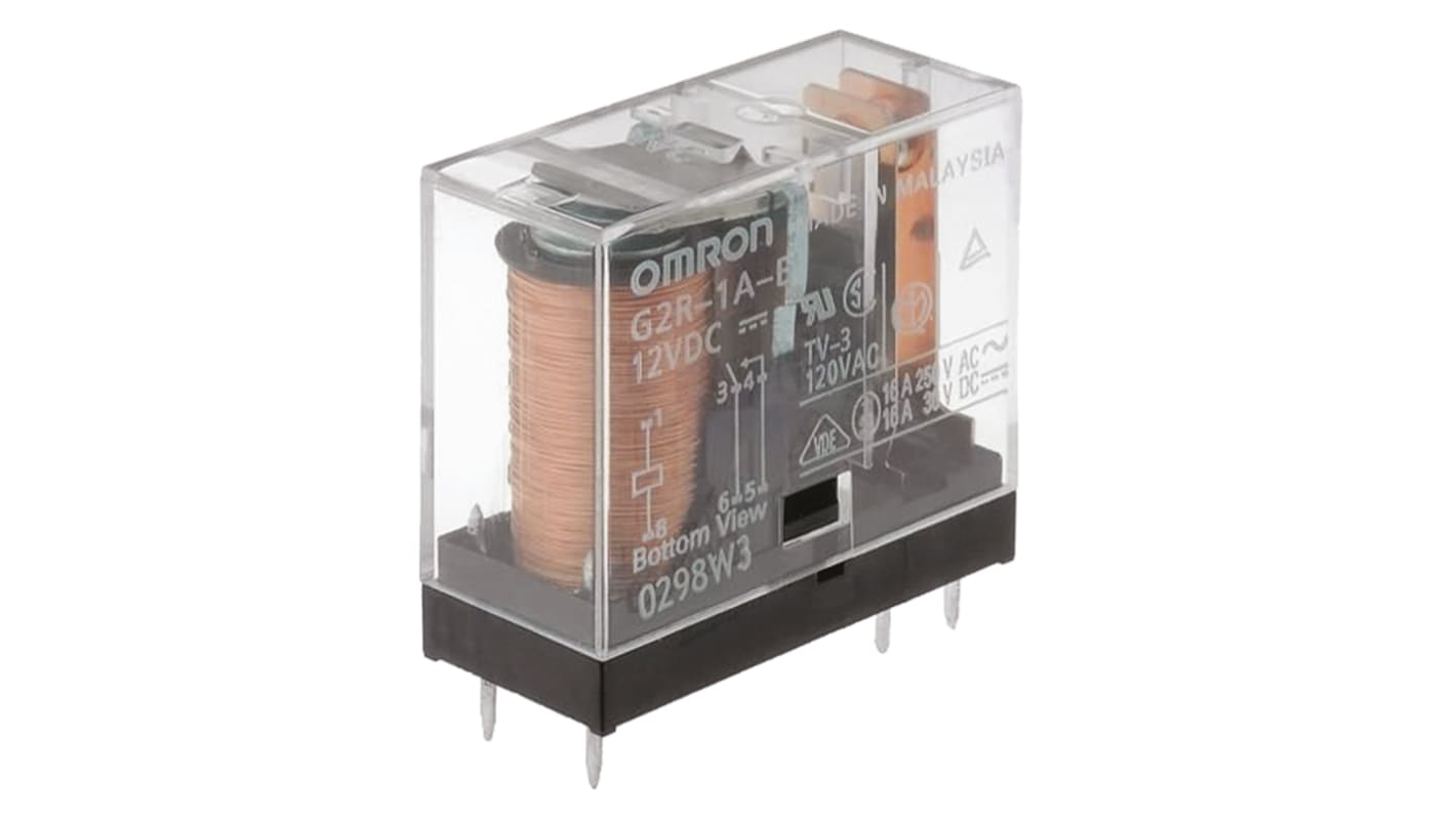 オムロン パワーリレー, 12V dc, SPST, 基板実装