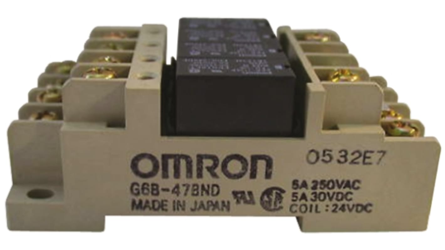 G6B-47BND DC24 | オムロン パワーリレー, 24V dc, 4a接点, 5A G6B-47BND DC24 | オムロン パワーリレー, 24V dc, 4a接点, 5A
