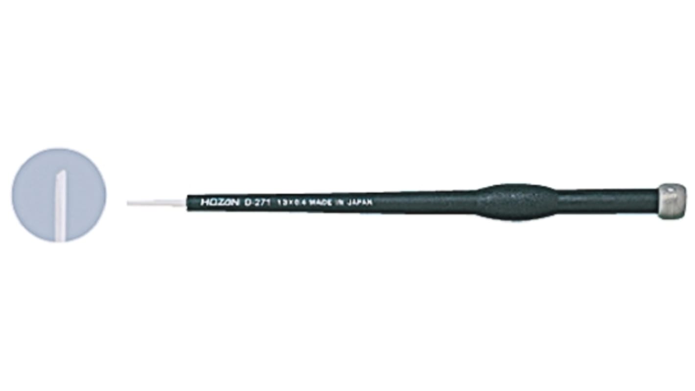ホーザン 精密ドライバ, マイナス, チップサイズ：1.3 x 0.4 mm, D-271