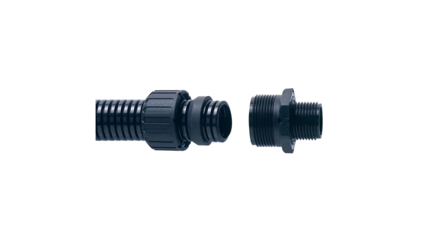 Raccordo per cavi Adaptaflex ASF13/PG11/A & AWB13 ASF in Nylon 66, Nero, filetto PG11, 13mm, protezione IP67