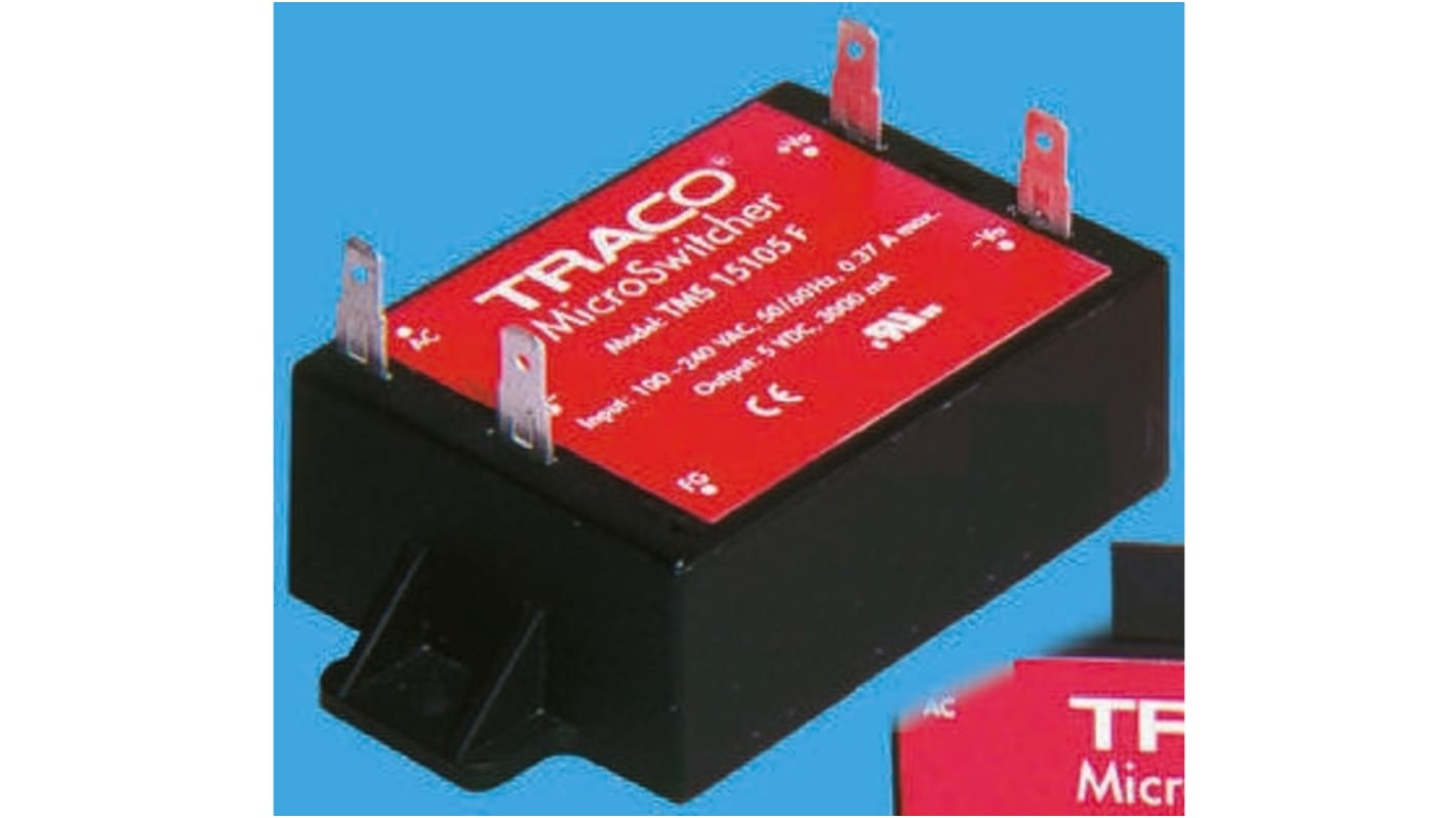 Fuente de alimentación de modo conmutado (SMPS) integrada TRACOPOWER, ±12V dc, 650mA, 15W, 2 salidas, Montaje en panel