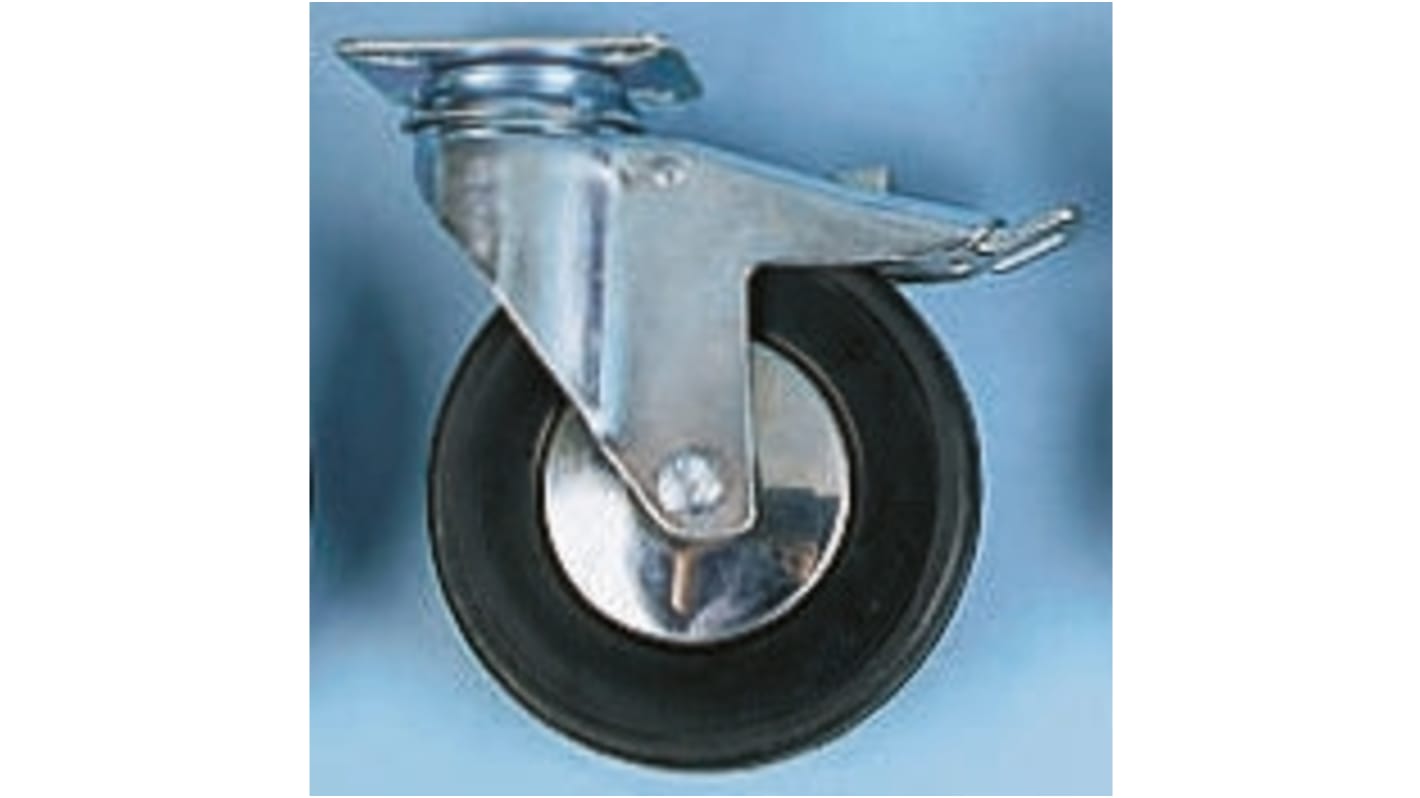 Tente Braked Swivel Castor Wheel, 80kg Capacity, 100mm Wheel