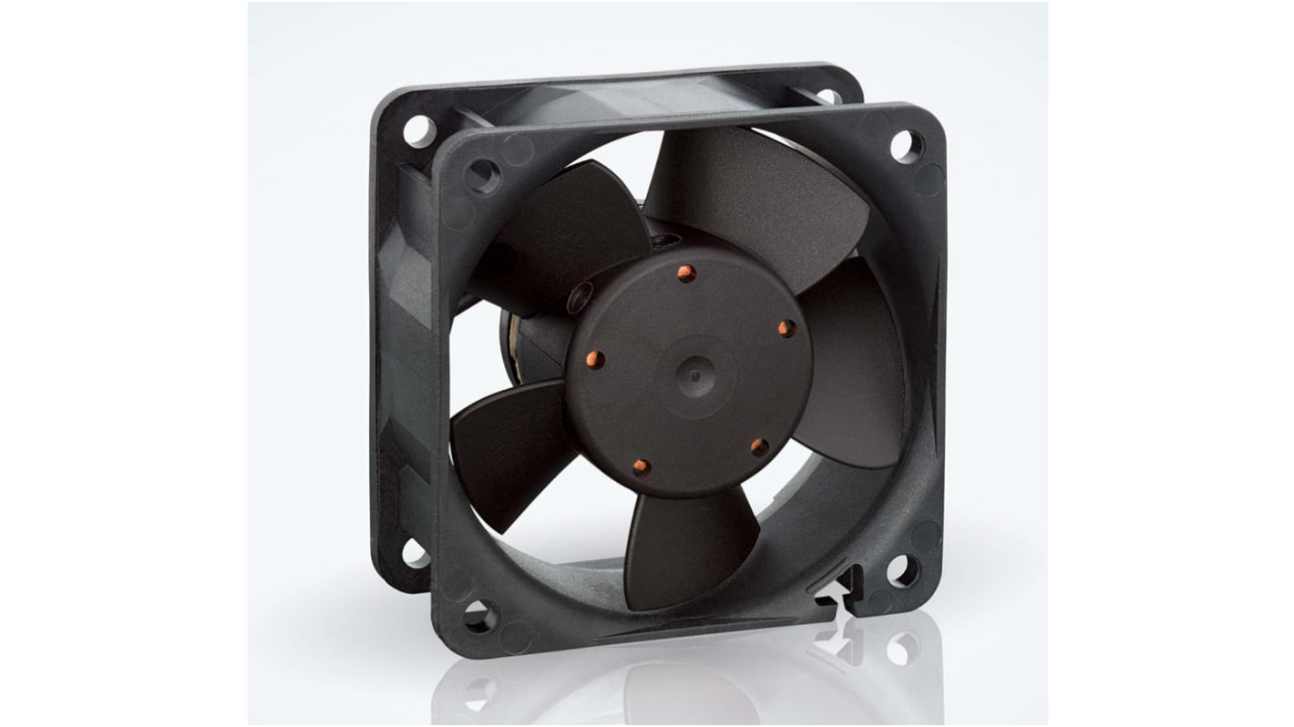 ebm-papst 600 N Series Axial Fan, 24 V dc, DC Operation, 40m³/h, 2.1W, 88mA Max, IP20, 60 x 60 x 25mm