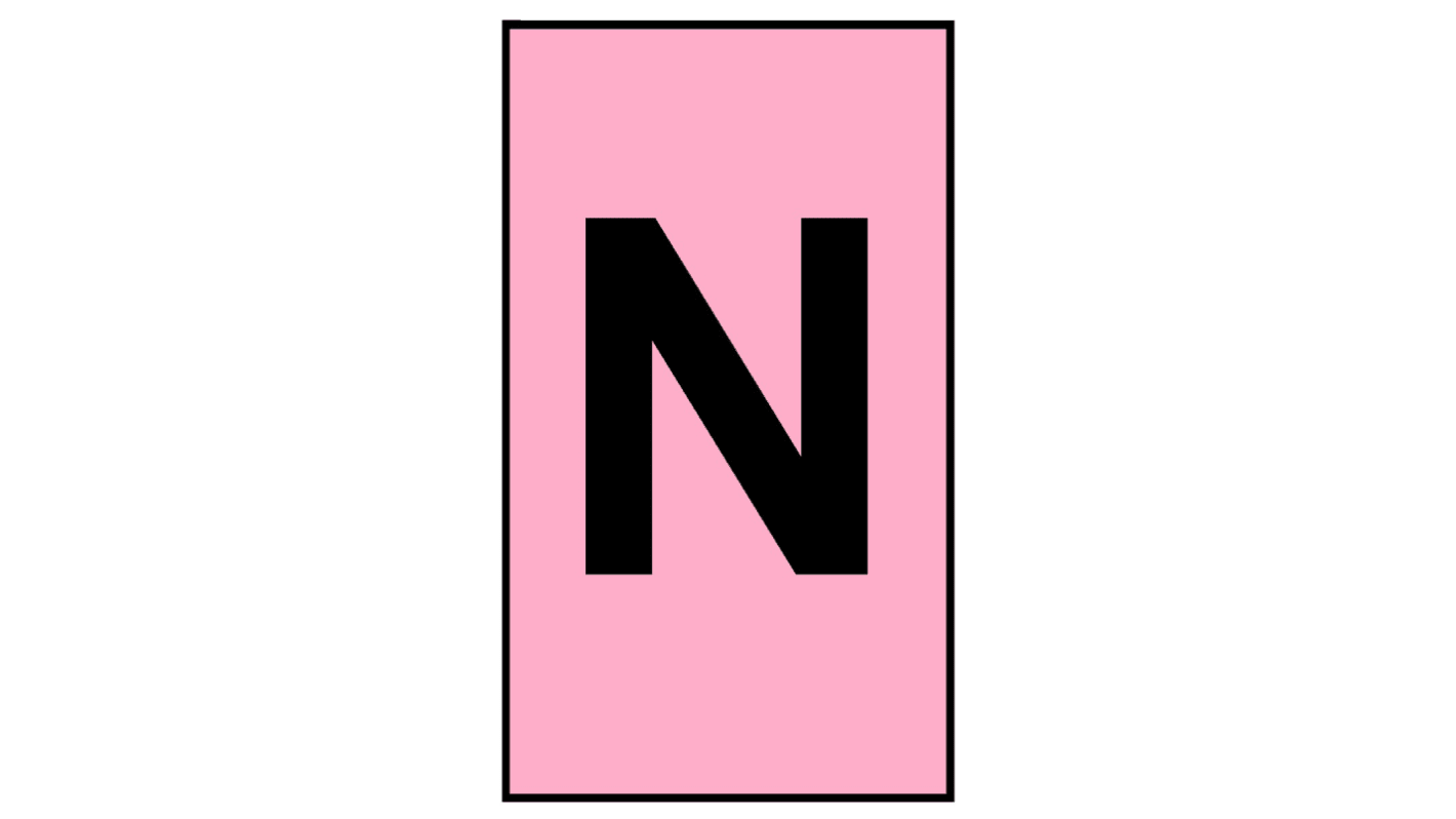 HellermannTyton Ovalgrip Slide On Cable Marker, Pink, Pre-printed "N", 1.2 → 2.3mm Cable, 533-00016
