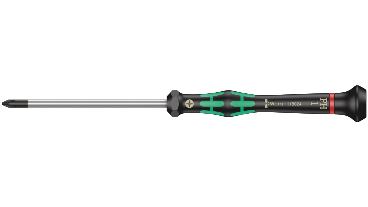 Wera Phillips Precision Screwdriver, PH1 Tip, 80 mm Blade