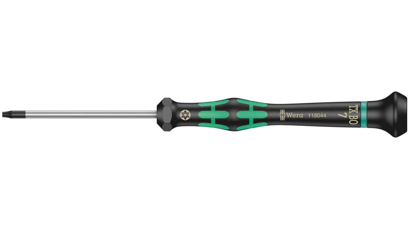 Wera Tamperproof Torx Precision Screwdriver, T7 Tip, 60 mm Blade, 157 mm Overall