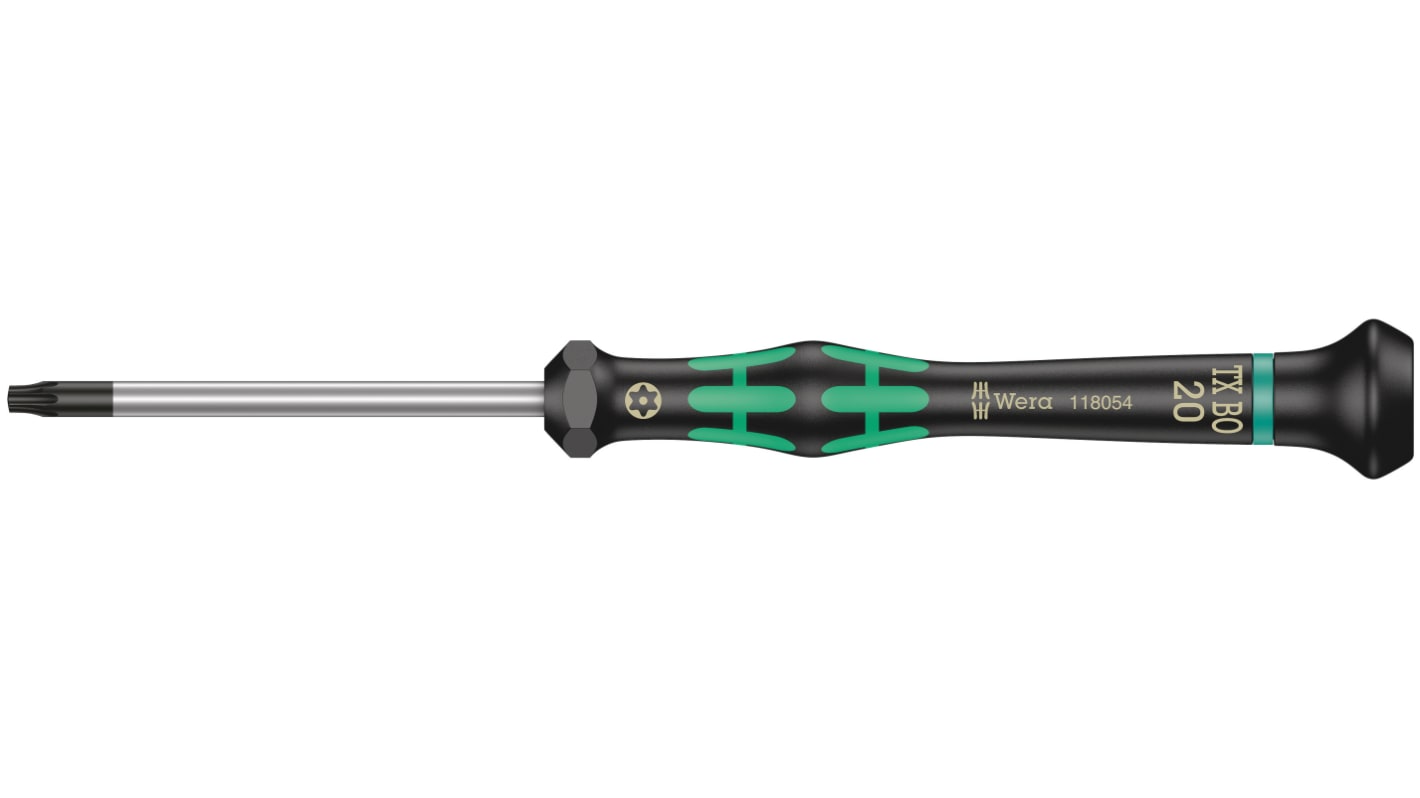 Wera Tamperproof Torx Precision Screwdriver, T20 Tip, 60 mm Blade, 157 mm Overall