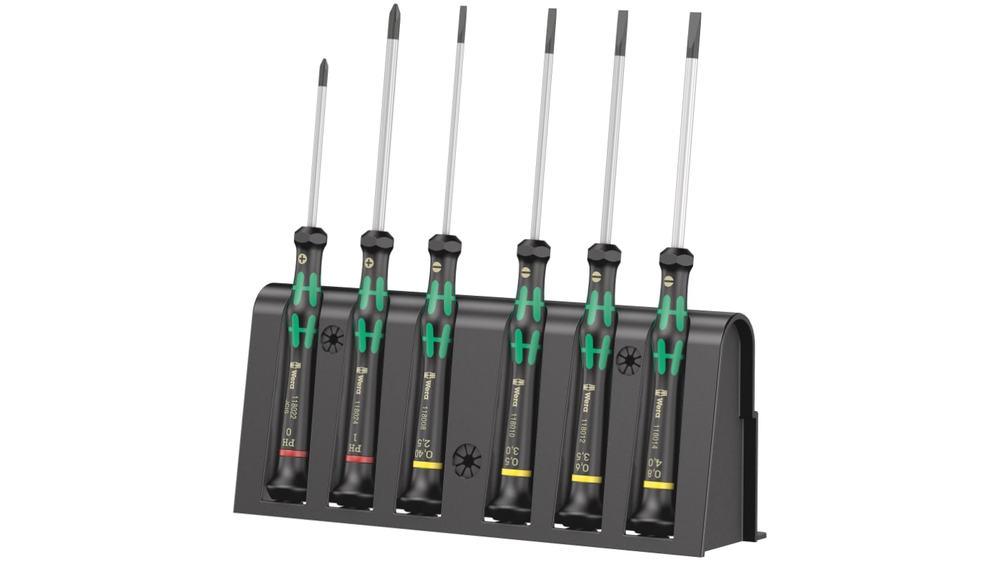 Wera Phillips; Slotted Precision Screwdriver Set, 6-Piece