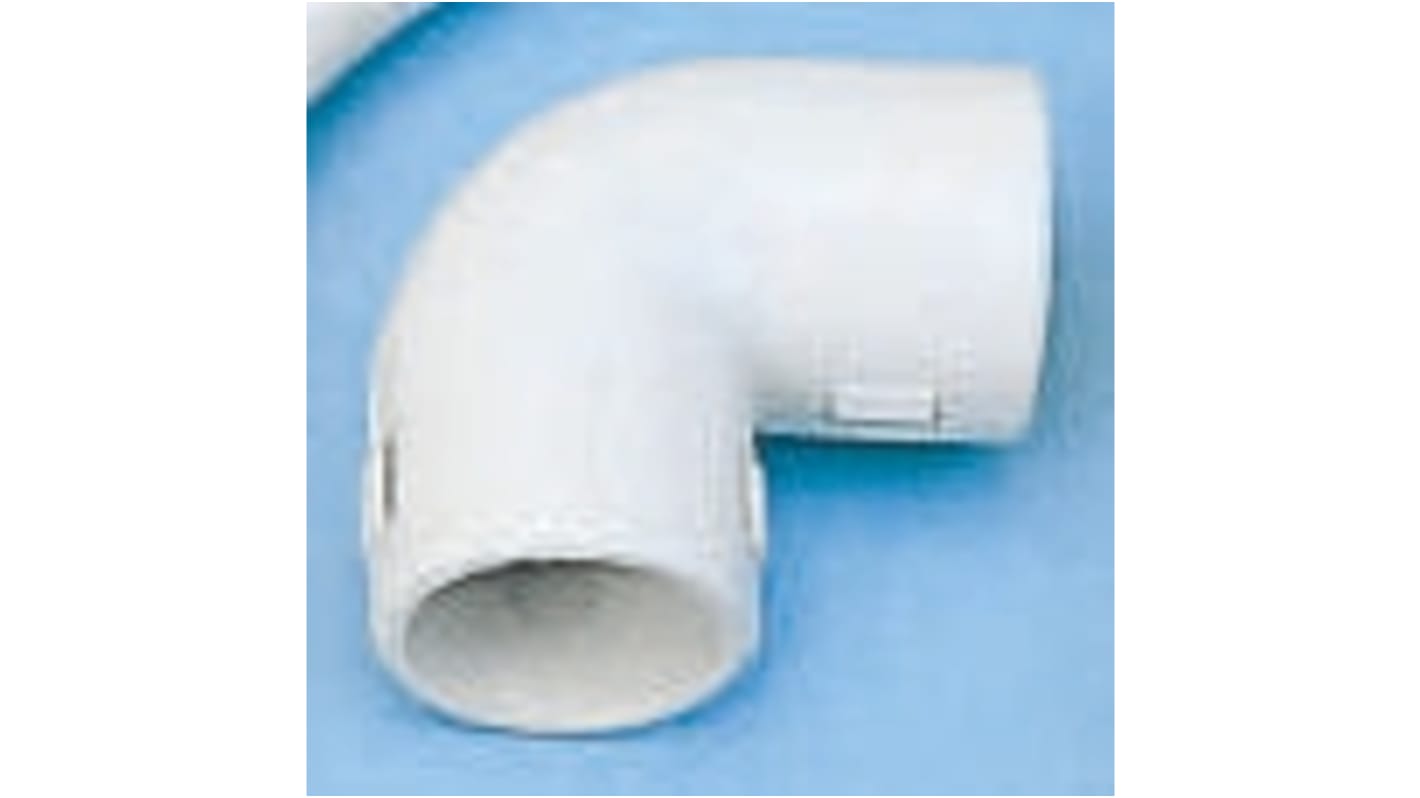 Schneider Electric 90° Elbow, Conduit Fitting, 16mm Nominal Size, PVC, Grey IP40 rating