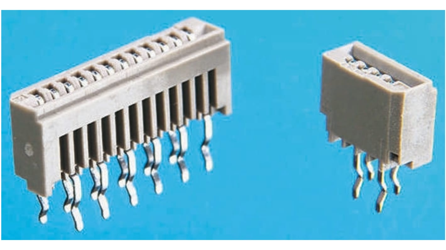 JST FPC连接器, 母座, 15p, 1mm间距, THT安装, 直角, 500mA, 50 V 直流, FMN系列