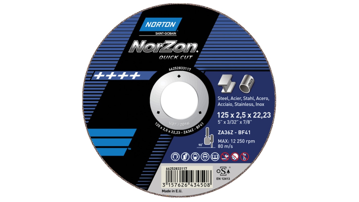 Norton 125mm Aluminium Oxide Cutting & Grinding Disc