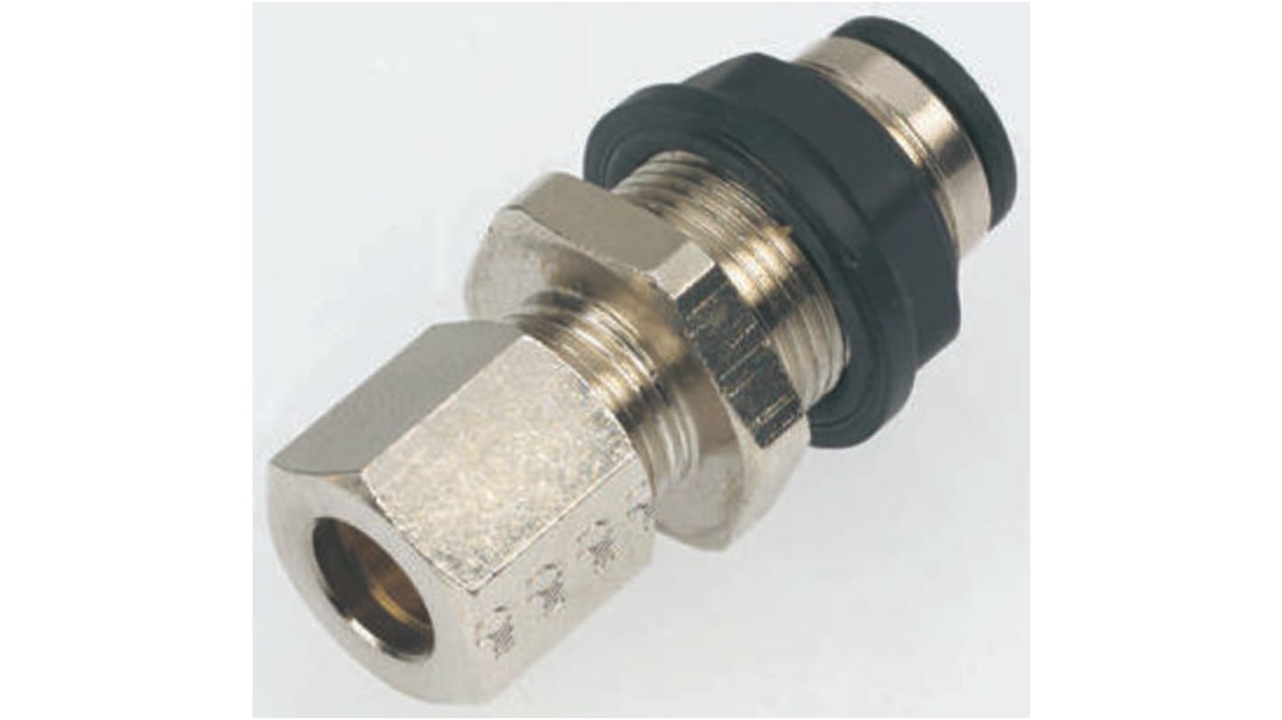 Legris LF3000 Series Bulkhead Tube-to-Tube Adaptor, Push In 8 mm to Push In 8 mm, Tube-to-Tube Connection Style