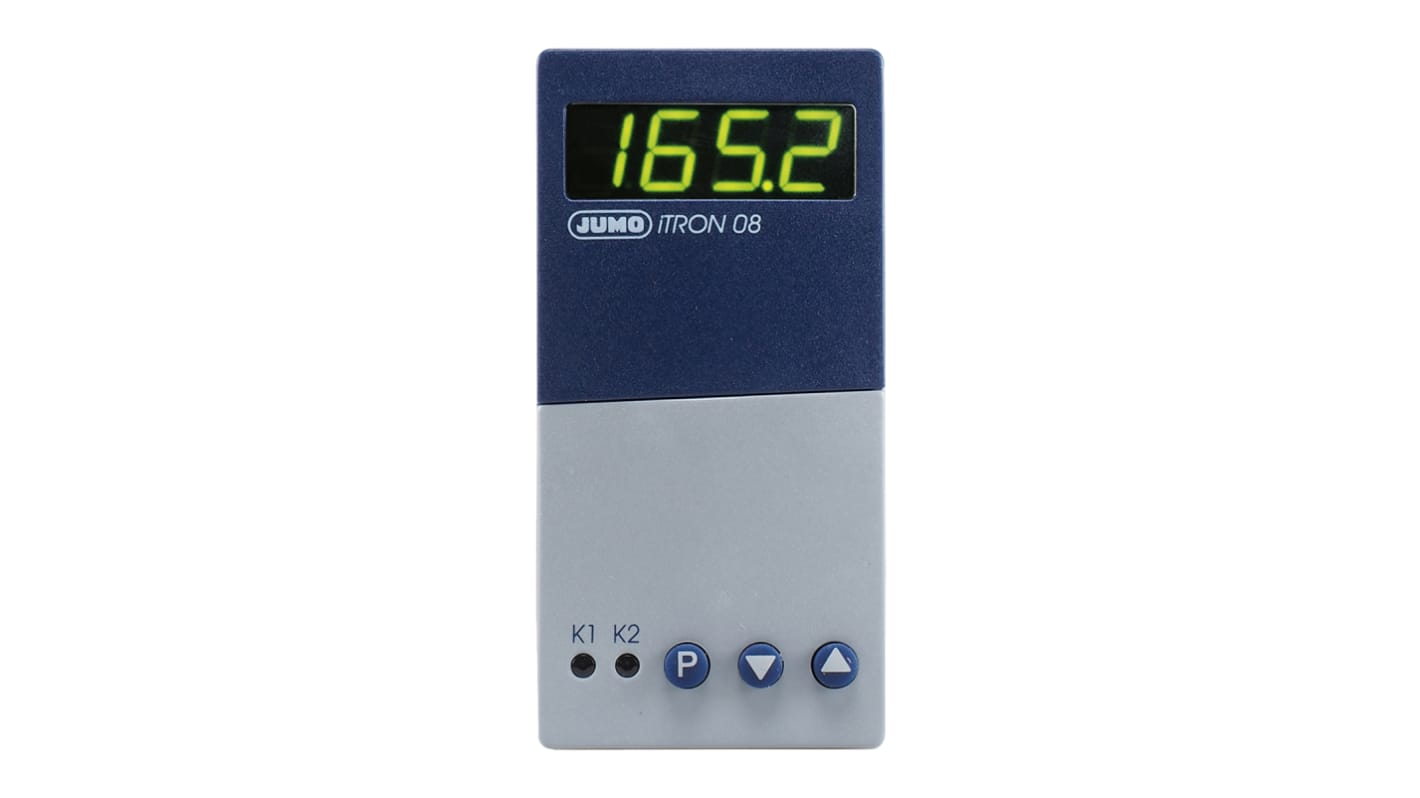 Jumo iTRON PID Temperature Controller, 96 x 48 (1/8 DIN)mm, 3 Output Logic, Relay, 110 → 240 V ac Supply Voltage